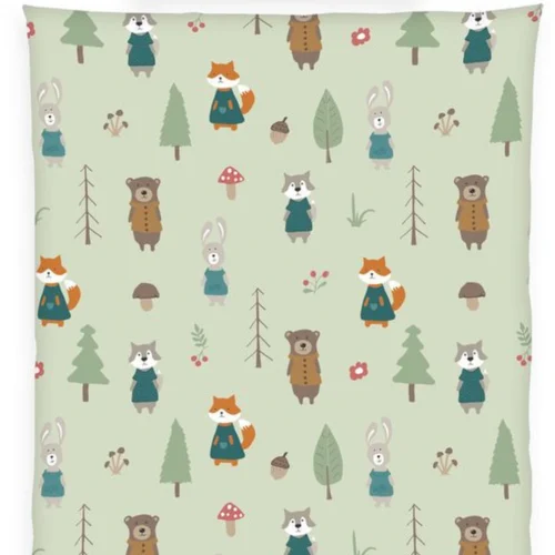 Unyqoos® Kinderbedtextiel met bosdierenmotief van zacht katoenflanel voor optimaal slaapcomfort