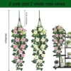 P-87213581758074-20260405141342.webp Unyqoos® Set van twee decoratieve kunsthangplanten met levensechte witte rozen