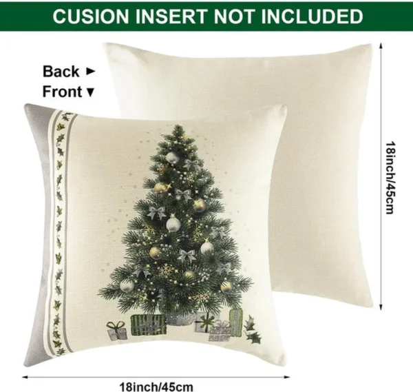 Unyqoos® Set van 4 decoratieve kussenslopen met kerstmotieven voor sfeervolle inrichting