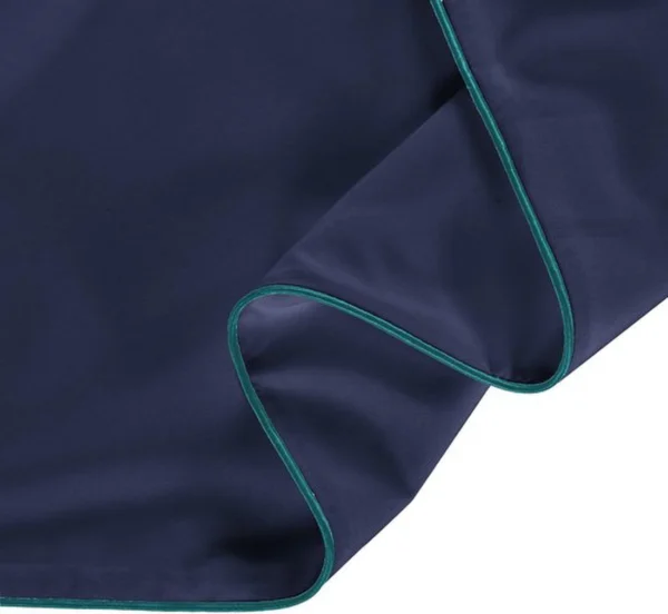 Unyqoos® Luxe tweedelige beddengoedset van katoen-microvezel in marineblauw 135 x 200