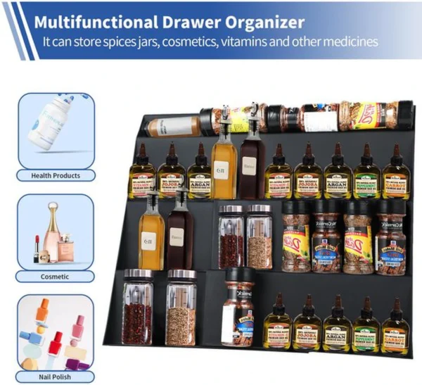 P-87213582227856-20260406102912.webp Unyqoos® Verstelbare kruidenlade organizer met vier niveaus voor een opgeruimde keuken