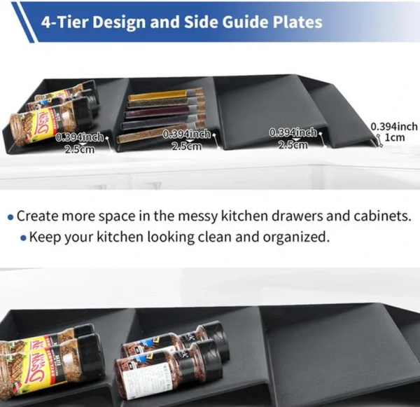 P-87213582227857-20260406102917.webp Unyqoos® Verstelbare kruidenlade organizer met vier niveaus voor een opgeruimde keuken