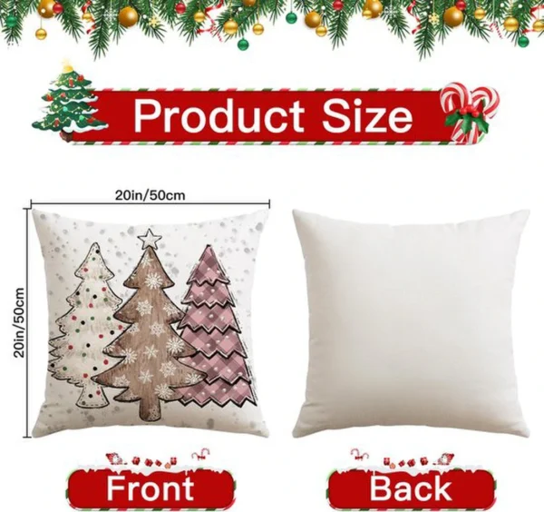 Unyqoos® Set van vier kerstkussenhoezen met decoratieve patronen voor woonkamer en slaapkamer