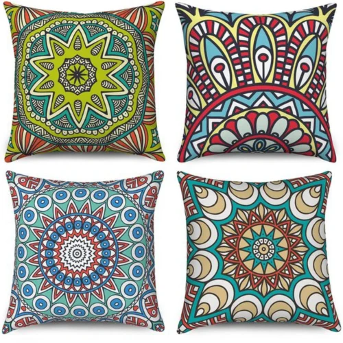 P-87213582401850-20260406112423.webp Unyqoos® Set van 4 Boheemse Kussenslopen 40x40 cm voor Binnen en Buiten Decoratie