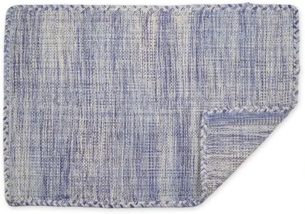 Unyqoos® Handgeweven omkeerbaar katoenen tapijt in kleurrijk blauw voor elke ruimte