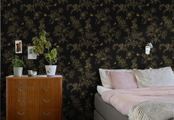 P-87213582515703-20260405113544.webp Unyqoos® Zelfklevend vinyl behang met bloemen en vlinders voor elegante inrichting 44 cm x 10 m
