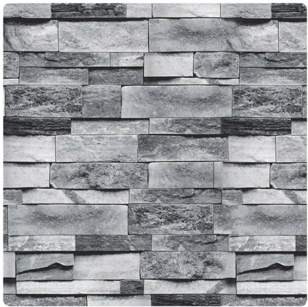 Unyqoos® Grijs zelfklevend baksteenbehang voor een realistische 3D-muurdecoratie 45 x 300 cm