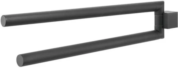 P-87213582982852-20260405183106.webp Unyqoos® Zwarte handdoekenrail met twee beweegbare armen voor moderne badkamers