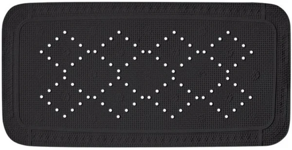 Unyqoos® Zwarte antislip douchemat met zuignappen voor veilig douchen en baden