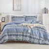 P-87213583266980-20260405104653.webp Unyqoos® Stijlvolle bohemian dekbedovertrekset met blauwe strepen en kussenslopen