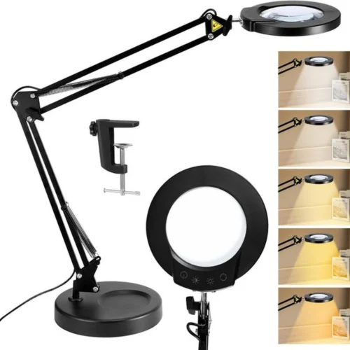 P-87213583600740-20260331100402.webp Unyqoos® Verstelbare LED Vergrootglaslamp met Klem voor Hobby's en Handwerken