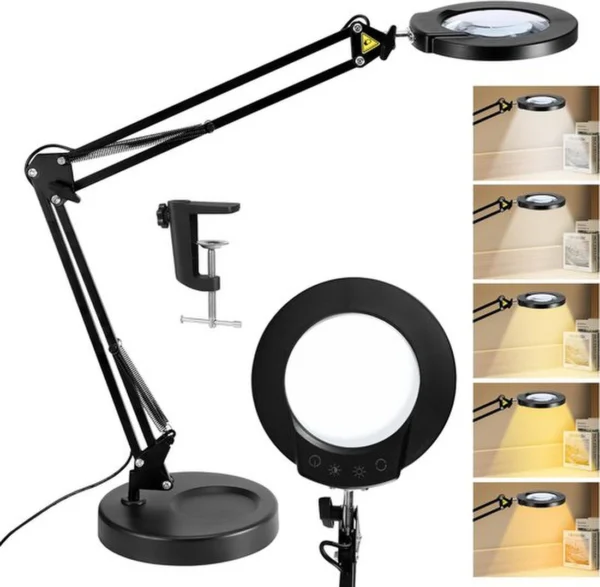 P-87213583600740-20260331100402.webp Unyqoos® Verstelbare LED Vergrootglaslamp met Klem voor Hobby's en Handwerken