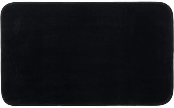 Unyqoos® Zachte zwarte badmat met antislip en wasbare microvezel voor comfort