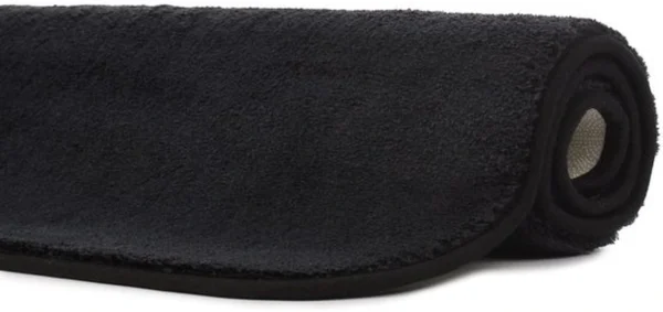 Unyqoos® Zachte zwarte badmat met antislip en wasbare microvezel voor comfort