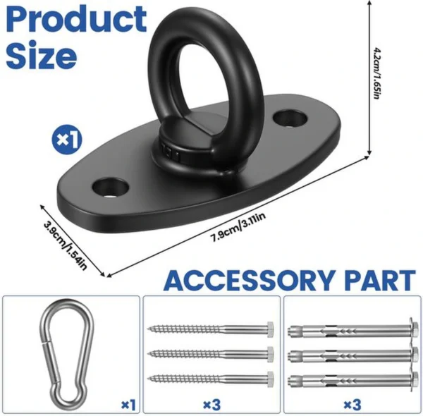 Unyqoos® Robuuste roestvrijstalen plafondhaak set voor zware belasting tot 500 kg