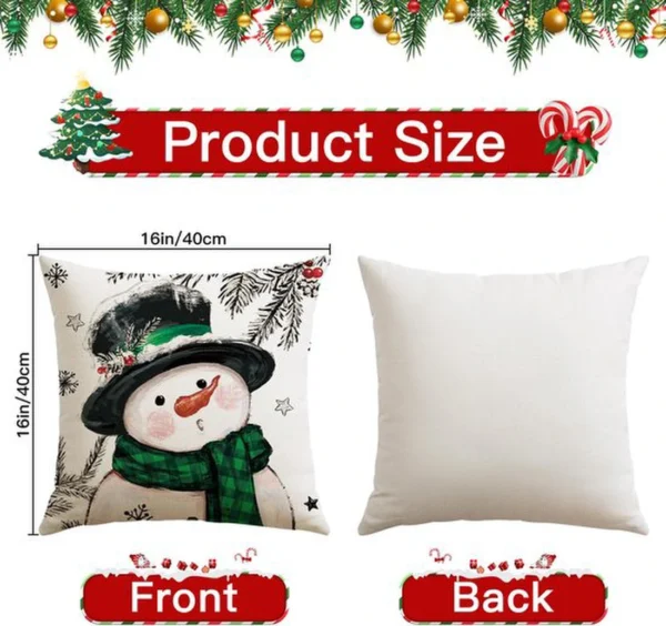 Unyqoos® Set van 4 decoratieve kussenhoezen voor een feestelijk kerstinterieur