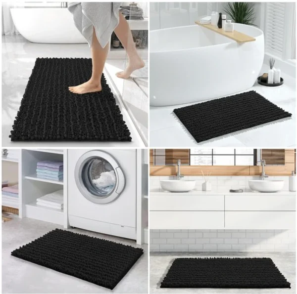 Unyqoos® Tweedelige Chenille Badmat Set voor Ultiem Comfort en Veiligheid
