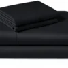 Unyqoos® Elegante en comfortabele 4-delige beddenset van microvezel polyester in zwart