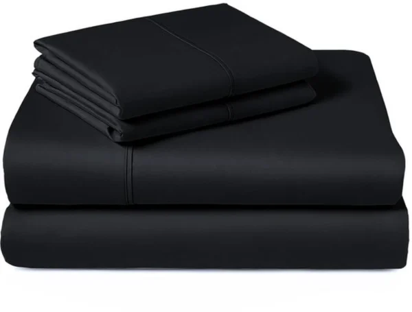 Unyqoos® Elegante en comfortabele 4-delige beddenset van microvezel polyester in zwart