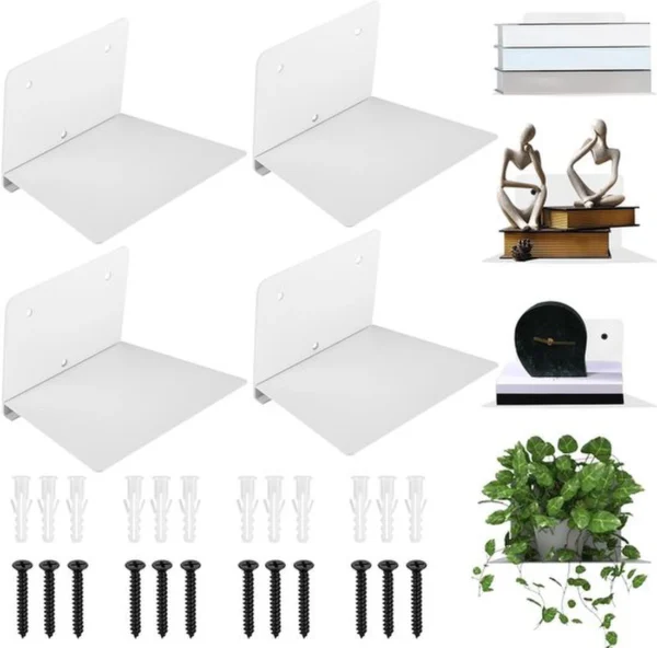 P-87213584173580-20260406083436.webp Unyqoos® Set van 4 zwevende wandplanken voor stijlvolle boekopslag en decoratie