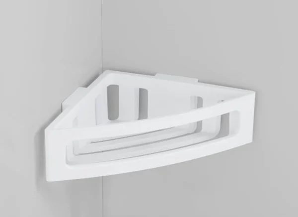 Unyqoos® Ruime hoekplank voor badkamer zonder boren met diepe mand en afvoer