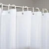 P-87213584774995-20260403114255.webp Unyqoos® Wit Douchegordijn van Polyester met Schimmelwerende Eigenschappen en Metalen Ringen