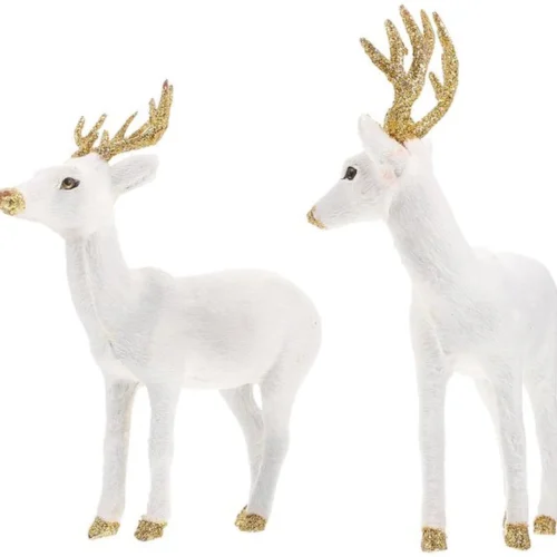 Unyqoos® Elegante set van twee rendierfiguren voor sfeervolle kerstdecoratie
