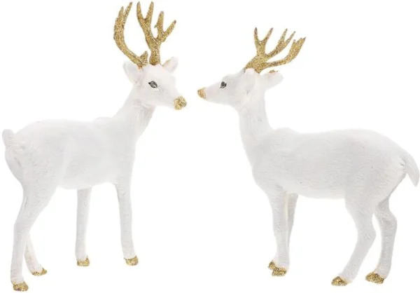 Unyqoos® Elegante set van twee rendierfiguren voor sfeervolle kerstdecoratie