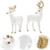 Unyqoos® Elegante set van twee rendierfiguren voor sfeervolle kerstdecoratie