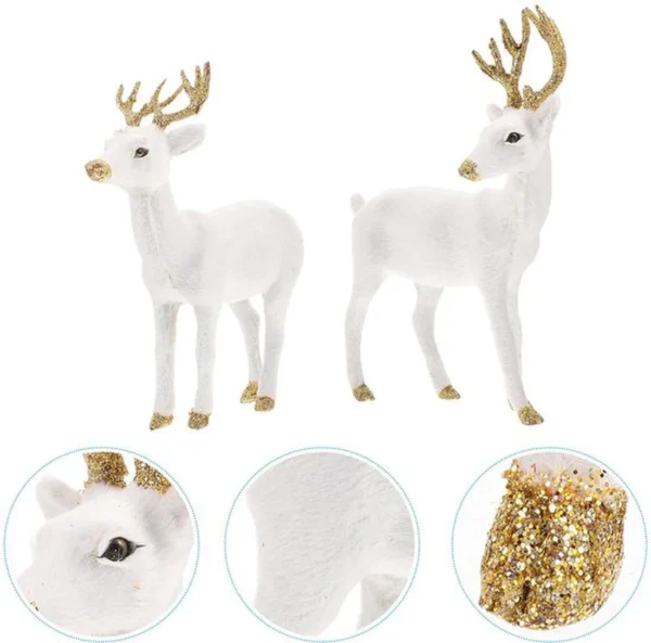 Unyqoos® Elegante set van twee rendierfiguren voor sfeervolle kerstdecoratie