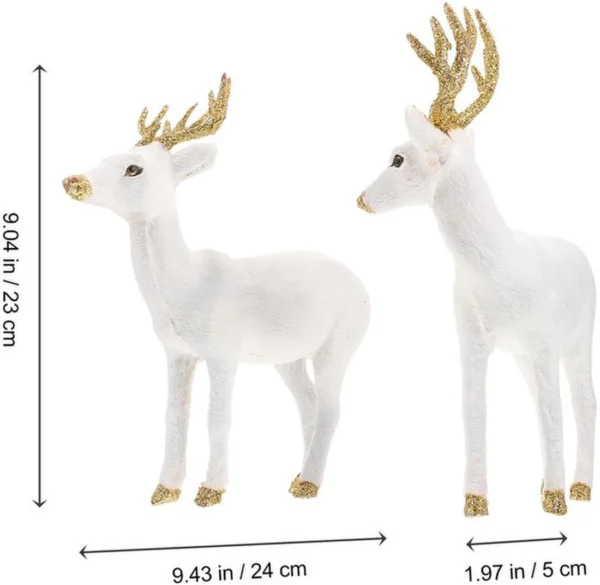 Unyqoos® Elegante set van twee rendierfiguren voor sfeervolle kerstdecoratie