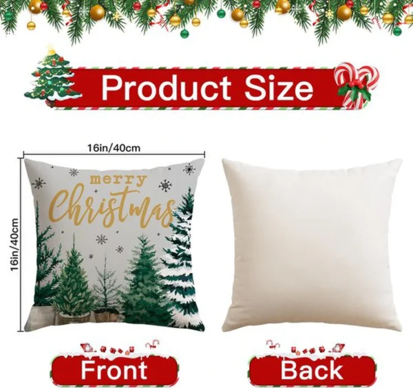 Unyqoos® Set van 4 decoratieve kussenhoezen met kerstmotief voor huisdecoratie