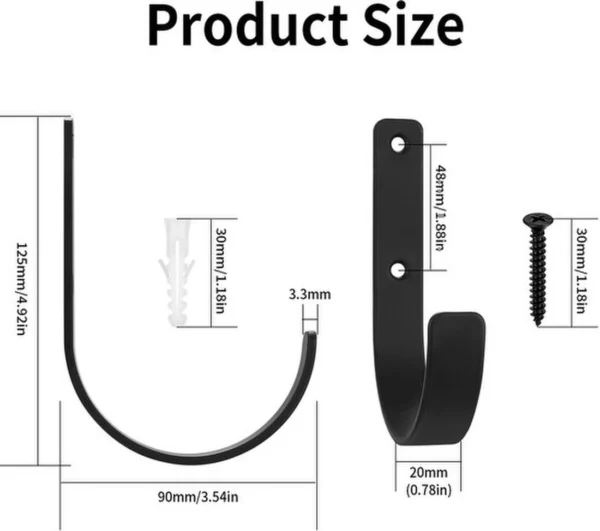 Unyqoos® Set van vier robuuste wandhaken voor diverse toepassingen in huis en garage