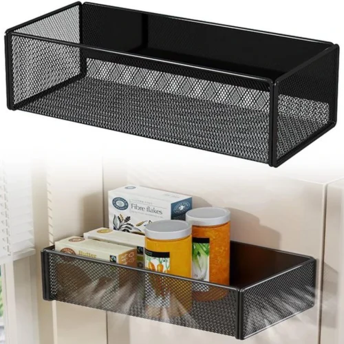 Unyqoos® Zwart magnetisch kruidenrek voor efficiënte keukenorganisatie en opbergruimte
