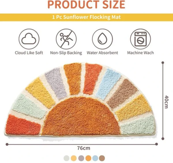 P-87213586003301-20260405140211.webp Unyqoos® Kleurrijke Boho Halfronde Badmat voor Stijlvolle en Veilige Badkamer