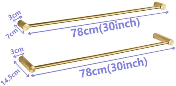 P-87213586048571-20260405183630.webp Unyqoos® Stijlvolle gouden handdoekhouder met twee lagen voor badkamer en keuken