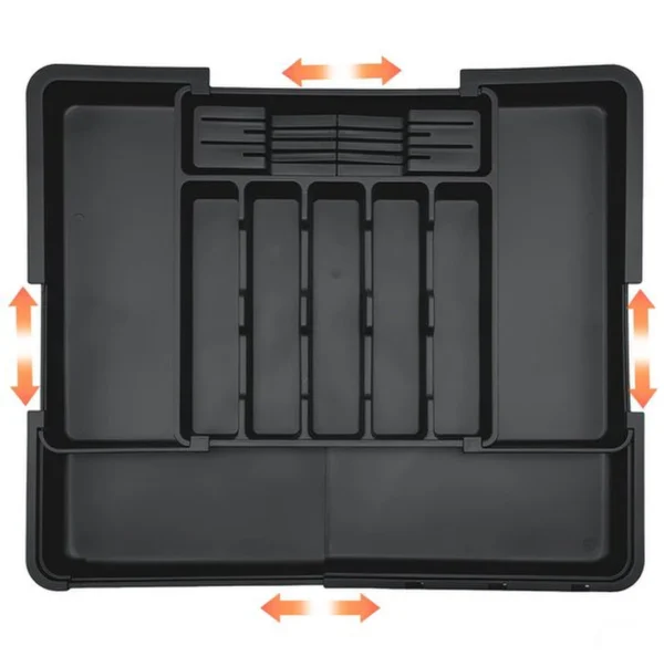 Unyqoos® Aanpasbare en uitschuifbare besteklade voor keukenorganisatie en meer