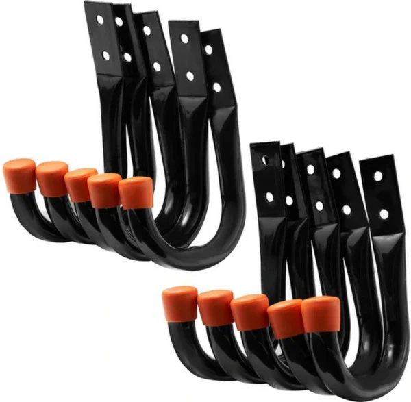 Unyqoos® Set van 10 robuuste stalen opberghaken voor wandmontage in garage