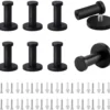 Unyqoos® Set van 8 zwarte ronde wandhaken van roestvrij staal voor diverse kamers