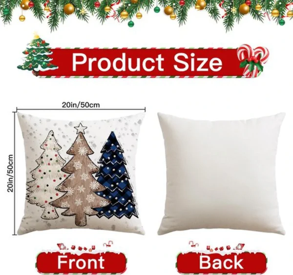 Unyqoos® Set van vier decoratieve kussenhoezen met kerstthema voor sfeervolle inrichting