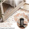 P-87213586485304-20260405140249.webp Unyqoos® Wasbare laagpolige retro loper in baksteenrood voor woonkamer en hal