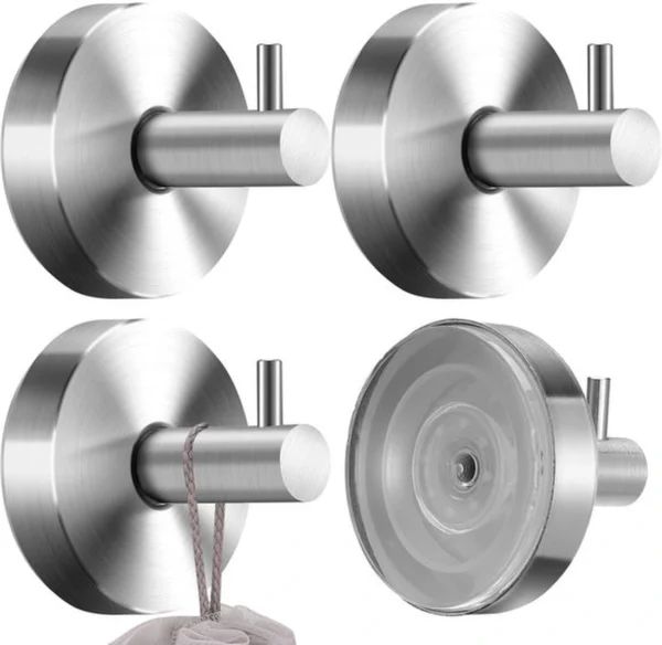 P-87213586668790-20260406121641.webp Unyqoos® Set van vier multifunctionele roestvrijstalen zuignaphaken voor badkamer en keuken