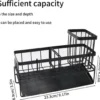 Unyqoos® Zwarte keukenorganizer met zelfledigende afvoer en handdoekhouder
