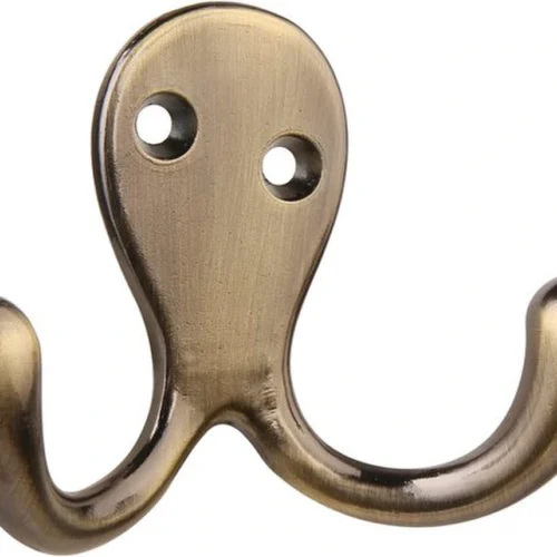 P-87213586749280-20260406115717.webp Unyqoos® Set van 6 dubbele wandhaken met antieke messing afwerking