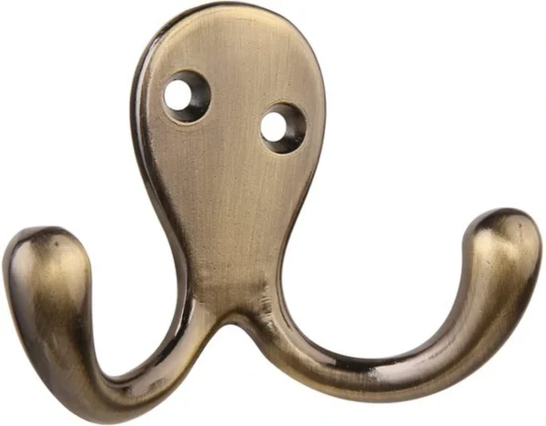 P-87213586749280-20260406115717.webp Unyqoos® Set van 6 dubbele wandhaken met antieke messing afwerking