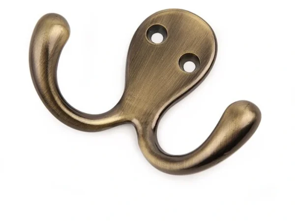 P-87213586749284-20260406115728.webp Unyqoos® Set van 6 dubbele wandhaken met antieke messing afwerking