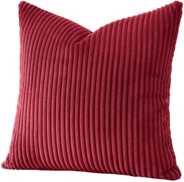 P-87213586844220-20260406112119.webp Unyqoos® Decoratieve wijnrode corduroy kussensloop voor een stijlvolle woonkamer
