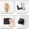 P-87213586886733-20260405182157.webp Unyqoos® Set van 4 zelfklevende zwarte handdoekhaken zonder boren voor elke ruimte