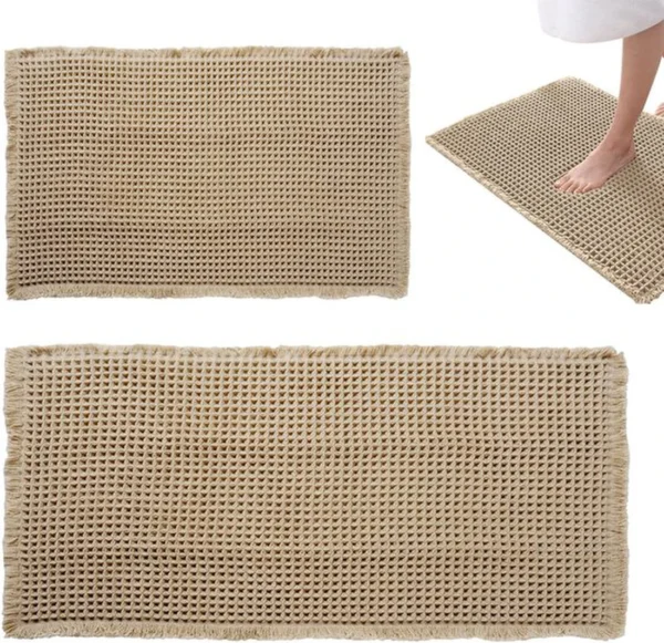 Unyqoos® Set van twee badmatten met waterabsorberende en sneldrogende eigenschappen