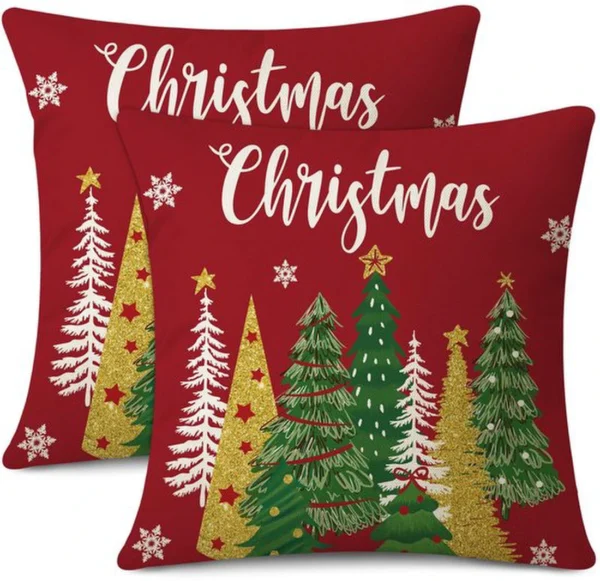 P-87213587316142-20260406113141.webp Unyqoos® Set van 2 decoratieve kerstkussenhoezen met verborgen ritssluiting 45x45 cm